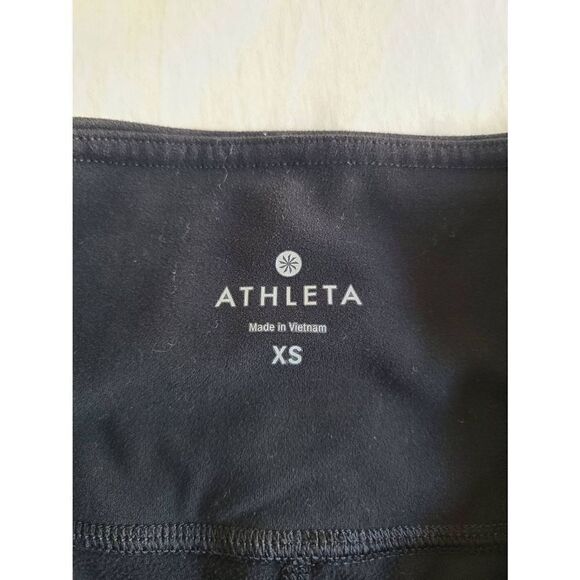 Athleta Cropped Leggings Womens XS Black Stretch Nylon Blend Activewear Running - Picture 4 of 6